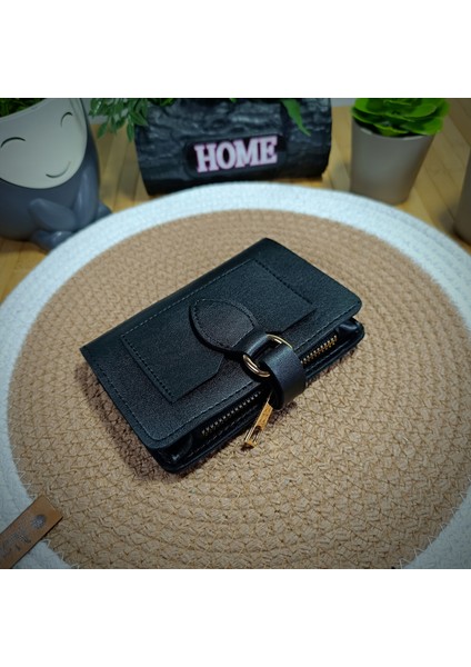 R Shop Genç Kız Kadın Damla Tokalı Yumuşak Deri Patlı Cüzdan ( Hediyeli Ürün)