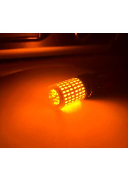 1 Çift / 2 Adet LED 1156 BA15S P21W LED Ampuller Süper Parlak Araba Turuncu Sinyal Lambası