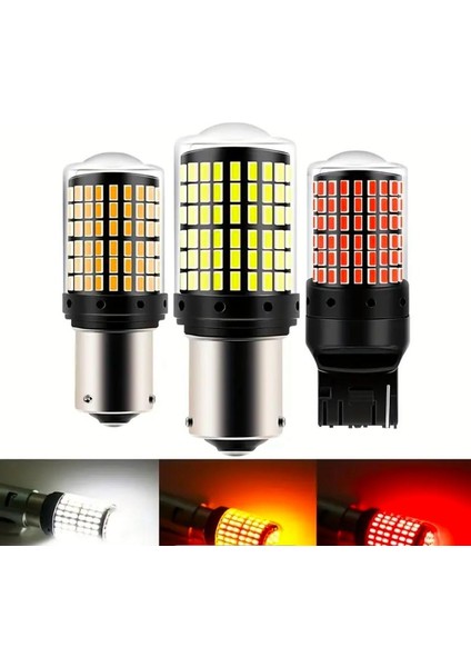 1 Çift / 2 Adet LED 1156 BA15S P21W LED Ampuller Süper Parlak Araba Turuncu Sinyal Lambası