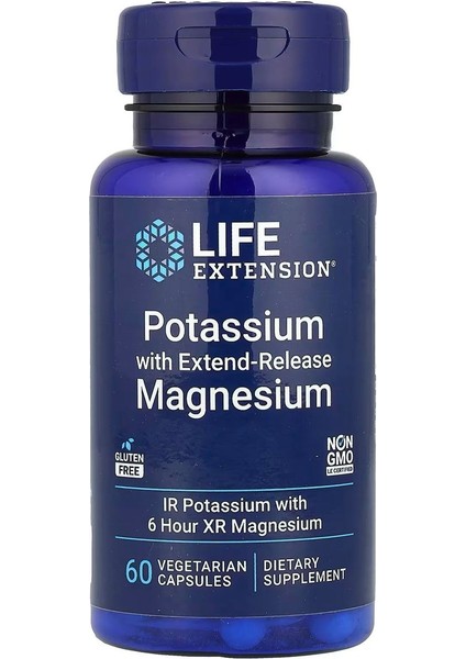 , Potasyum ve Extend-Release Magnezyum, 60 Vejetaryen Kapsül