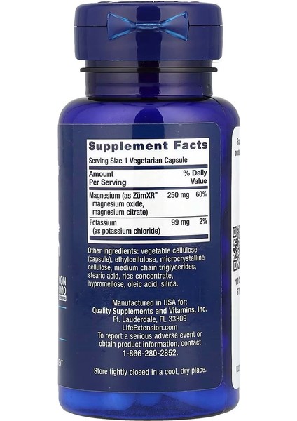 , Potasyum ve Extend-Release Magnezyum, 60 Vejetaryen Kapsül