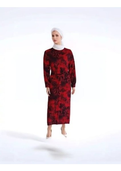 Kadın Tesettür Elbise Kuşak Bağlamalı Cepli Kolları Lastikli Bisiklet Yaka fiyatları