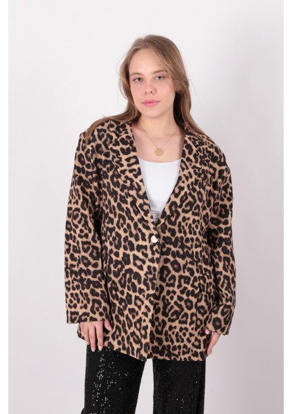 140041 Kadın Leoparlı Ceket