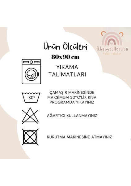 Fulya Tuhafiye %100 Pamuk 2'li Müslin Bebek Battaniye Seti OEKO-TEX Sertifikalı MÜSLIN ÖRTÜ 80X90 CM