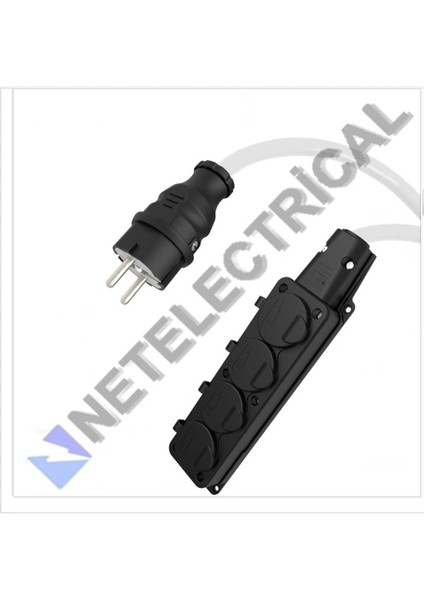 Kauçuk 4'lü 22 Metre Topraklı Grup Priz - 3x1.5 Ttr Tam Bakır Beyaz Kablo fırsatları