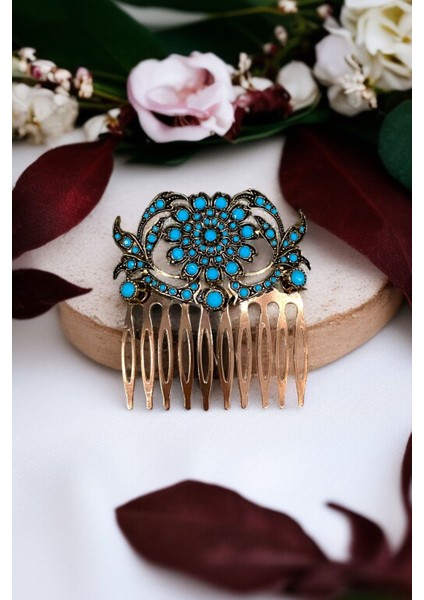 Kristal Taşlı Vintage Tarak Topuz Toka
