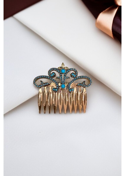 Kristal Taşlı Vintage Tarak Topuz Toka