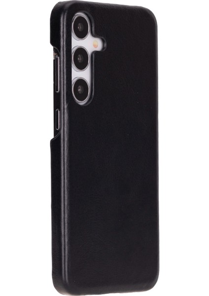 Samsung Galaxy S25 Plus Uyumlu, Hakiki Deri, El Yapımı Arka Kapak, Kömür Siyah