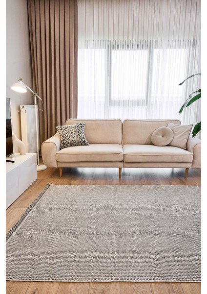 Halı Havana 8596 Gri Özel Dokulu Modern Bukle Iskandinav Tarz Halı