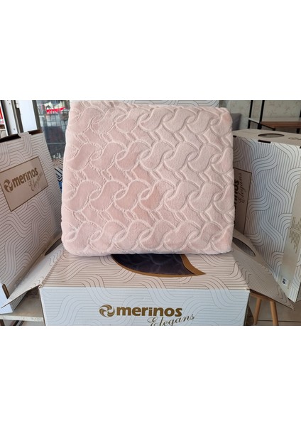 Merinos Elegans Embos Pudra Battaniye Çift Kişilik