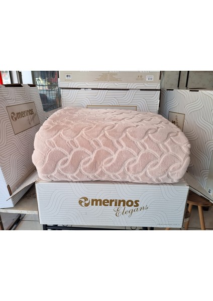 Merinos Elegans Embos Pudra Battaniye Çift Kişilik fiyatları