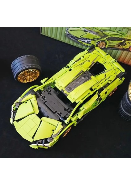 Cyberpunk Tarzı Spor Araba Yapı Blok Modeli 1314 Parça modelleri