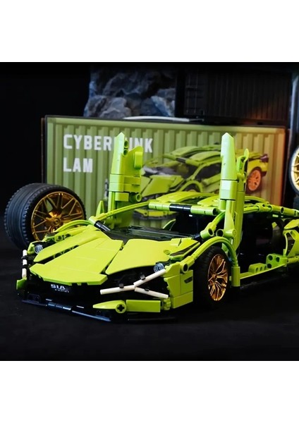Cyberpunk Tarzı Spor Araba Yapı Blok Modeli 1314 Parça fırsatları