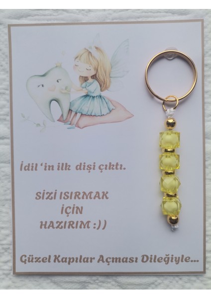 Kişiye Özel Ilk Dişim Çıktı,diş Mevlidi, Diş Buğdayı Dağıtmalık Beyaz Anahtarlık Hediyelik fiyatları