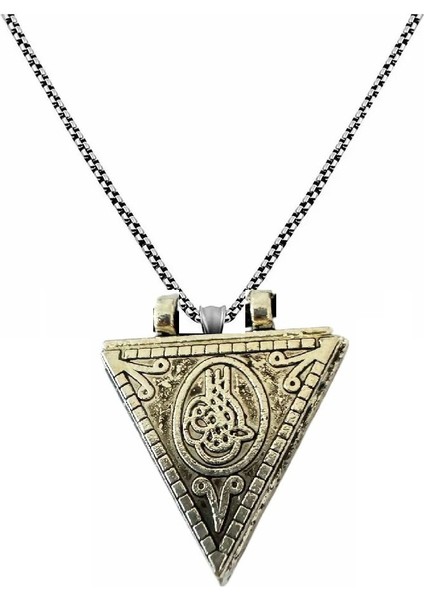 Üçgen Içi Açılabilen Muskalık Kolye Dualı Paslanmaz Çelik fırsatları