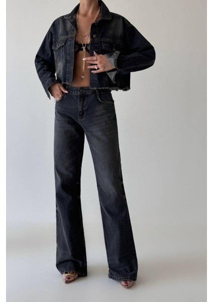 7650 Baggy Flare Kadın Jean Pantolon