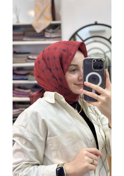 Bordo Loryan Scarf Diamond Pieno Eşarp