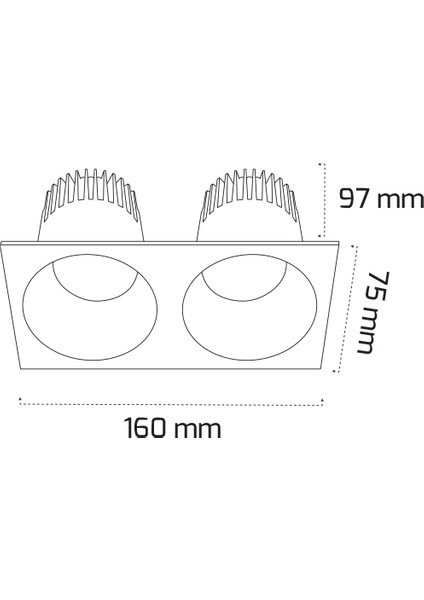 2X8W Cob Led Sıva Altı Kare Siyah Kasa 4000K Goya fiyatları