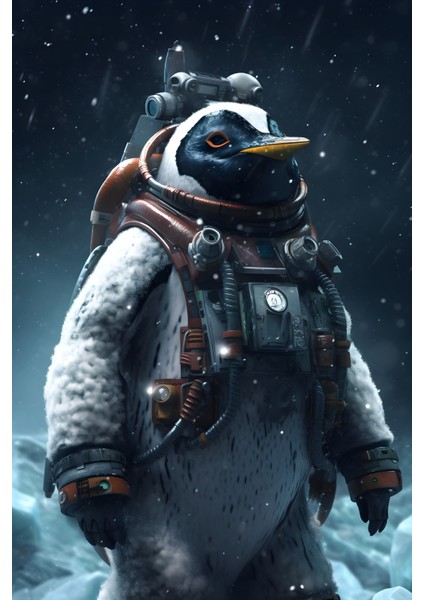 Mdf Uv Baskı Üzerine Astronot Penguen Tablo
