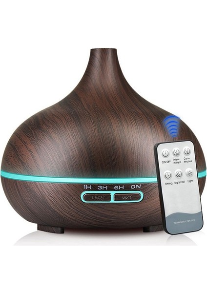Ultrasonik Aroma Hava Nemlendirici Hava Difüzör Kokulu Uçucu Yağ Difüzör 550 ml Kumandalı LED Işıklı