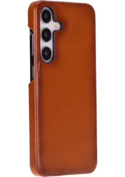 Samsung Galaxy S25 Uyumlu, Hakiki Deri, El Yapımı Arka Kapak, Gölgeli Taba