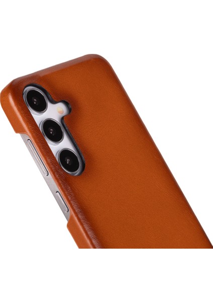 Samsung Galaxy S25 Uyumlu, Hakiki Deri, El Yapımı Arka Kapak, Gölgeli Taba