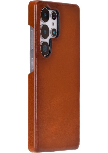 Samsung Galaxy S25 Ultra Uyumlu, Hakiki Deri, El Yapımı Arka Kapak, Gölgeli Taba