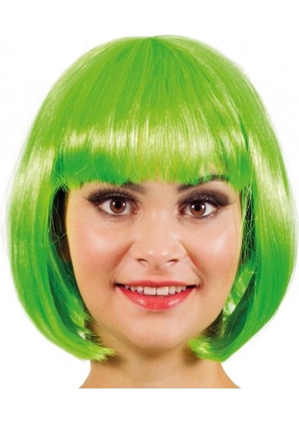 Yeşil Parti Peruğu Kısa Küt Saç