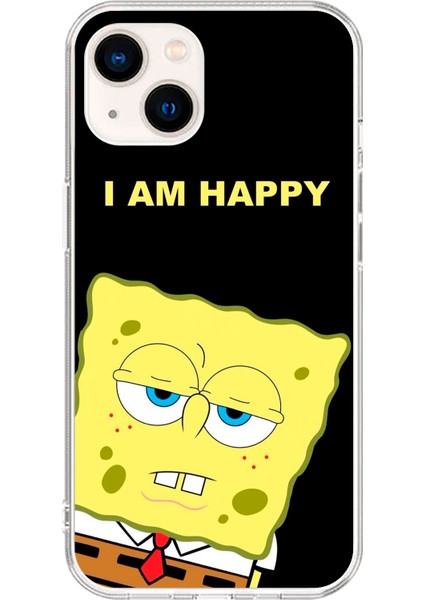iPhone 15 Plus Uyumlu Şeffaf Kılıf Sponge Bob Tasarımlı 1