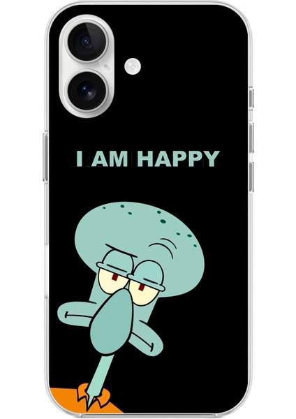 iPhone 16 Plus Uyumlu Şeffaf Kılıf Sponge Bob Tasarımlı 3
