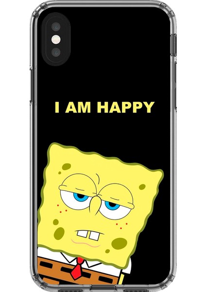 iPhone Xs Max Uyumlu Şeffaf Kılıf Sponge Bob Tasarımlı 1