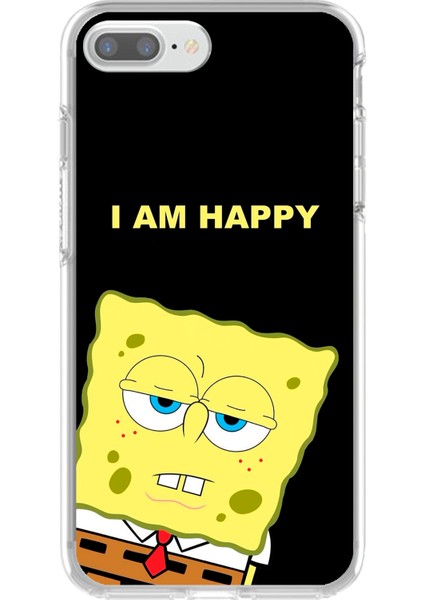 iPhone 7 Plus Uyumlu Şeffaf Kılıf Sponge Bob Tasarımlı 1