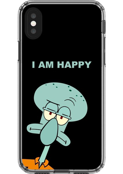 Apple iPhone x Uyumlu Şeffaf Kılıf Sponge Bob Tasarımlı 3