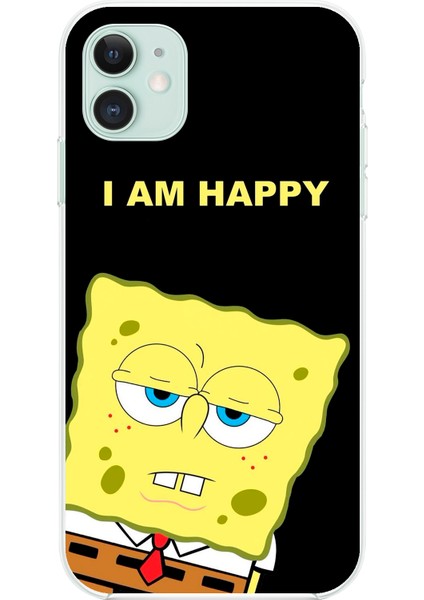 Apple iPhone 11 Uyumlu Şeffaf Kılıf Sponge Bob Tasarımlı 1