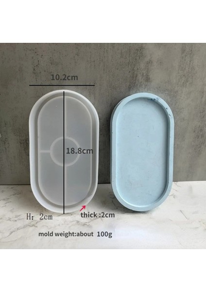 Epoksi Beton Oval Tabak Sunumluk Silikon Kalıbı