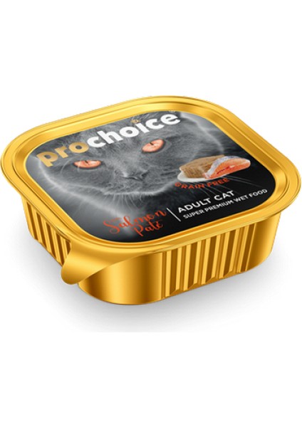 Prochoice 100 gr x 16 Adet Yetişkin Kediler Için, Tahılsız, Somon Balıklı Ezme 10