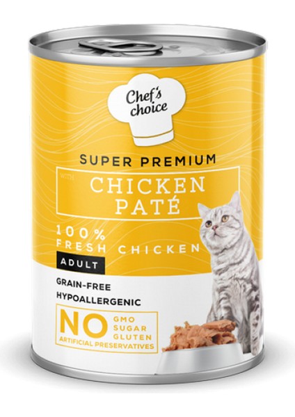 Chefs Choice 400 gr x 12 Adet Yetişkin Kediler Için, Tahılsız, Hipoalerjenik, Tavuk Etli Ezme 10