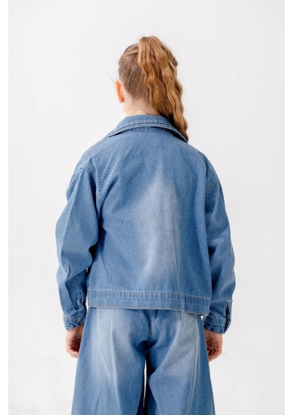 Kız Çocuk Kuşgözlü Kot Ceket 1549 fırsatları