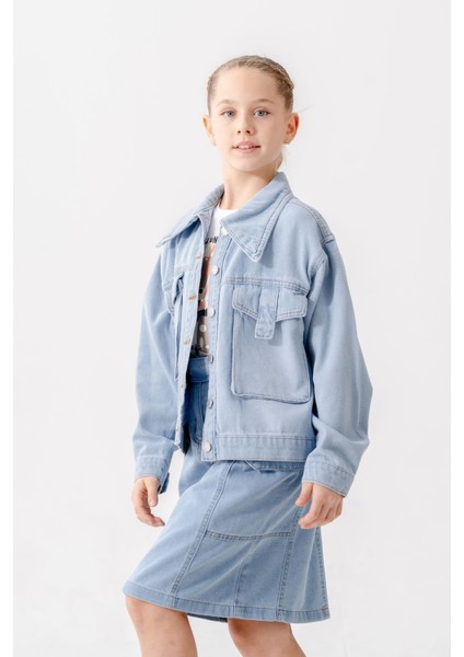 Kız Çocuk Kuşgözlü Kot Ceket 1549 modelleri