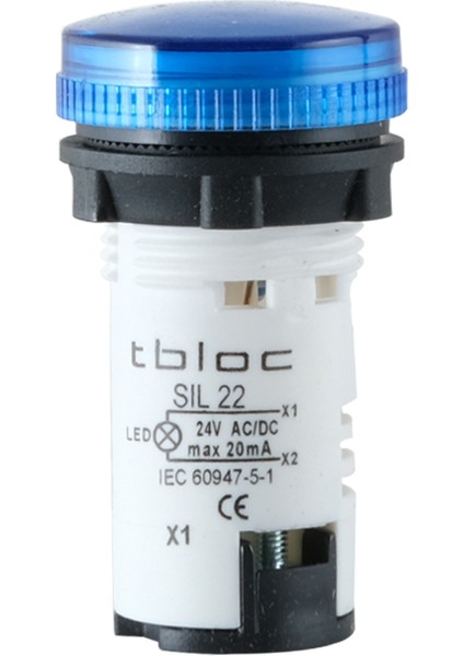 SIL22-220 Mavi Sinyal Lambası LED 220V