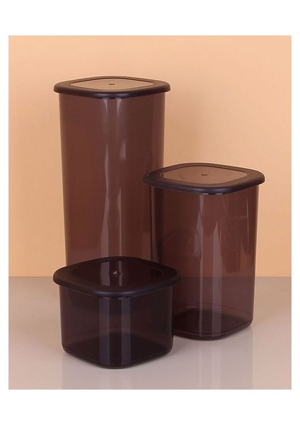 3lü Saklama Kabı - 1750-1200-550ML Koyu Şeffaf