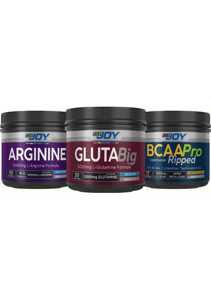 Arginine( Arjinin )150 gr + Bcaa Ripped Ananas 204 gr + Glutabig( Glutamin )150 gr