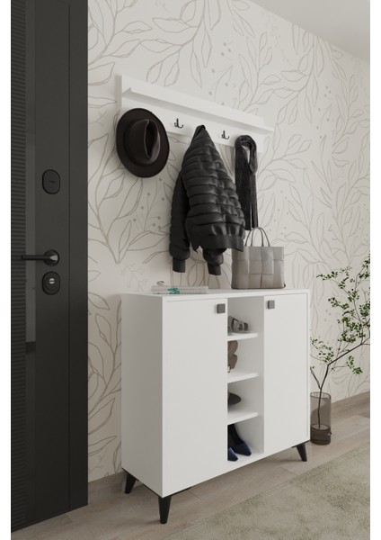 Albena 2 Kapaklı Ayakkabılık, Vestiyer, Portmanto, Askılık, 90 cm fiyatları