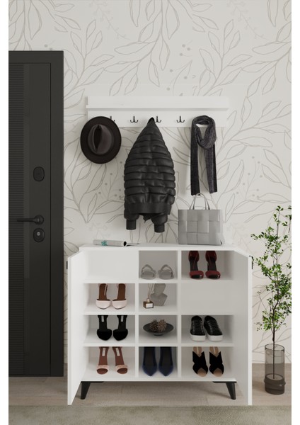 Albena 2 Kapaklı Ayakkabılık, Vestiyer, Portmanto, Askılık, 90 cm modelleri