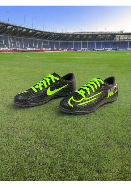 001 Erkek ve Çocuk Dişsiz Çim Halı Saha Futbol Ayakkabısı Siyah-Sarı