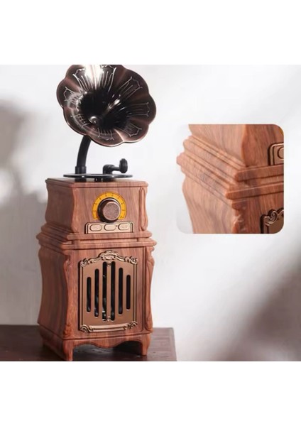 Kablosuz Retro Bluetooth Hoparlör Taşınabilir Vintage Bluetooth Ortam Işığı ile Soundbar'da Fm Radyo Zaman Ekran Desteği Tf USB Aux