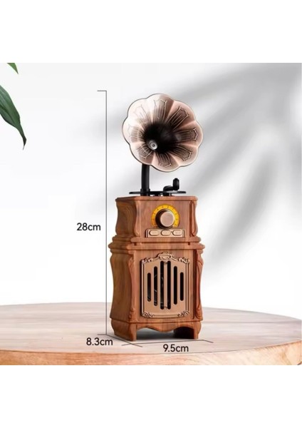 Kablosuz Retro Bluetooth Hoparlör Taşınabilir Vintage Bluetooth Ortam Işığı ile Soundbar'da Fm Radyo Zaman Ekran Desteği Tf USB Aux