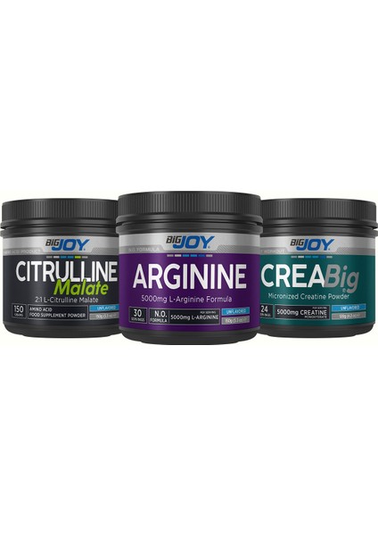 Citrulline( Sitrulin ) Malate 150 gr+CREABIG( Kreatin ) 120 gr (Aromasiz)+Arjinine( Arjinin )150 gr