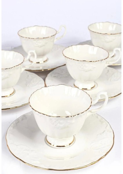 6 Kişilik Altın Yaldızlı Porselen Kahve Fincan Takımı 22756 fırsatları