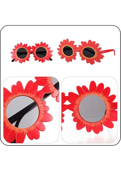 Kırmızı Renk Papatya Şekilli Parti Gözlüğü 18X10 Cm modelleri